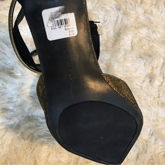Lane Bryant Gold Shimmer Ankle bracelet heels - Picture 5 of 10